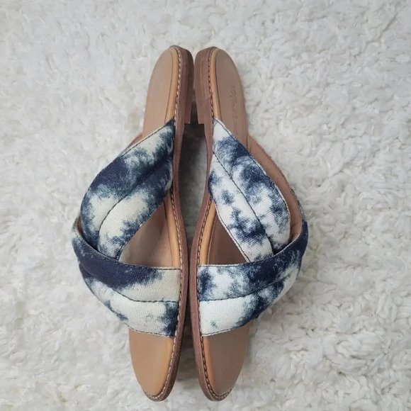 Madewell The Skyler‎ Slide Sandal in Tie-Dye Blue White Size 7 - Picture 3 of 8
